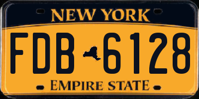 NY license plate FDB6128