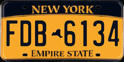 NY license plate FDB6134