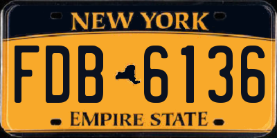 NY license plate FDB6136