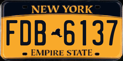 NY license plate FDB6137