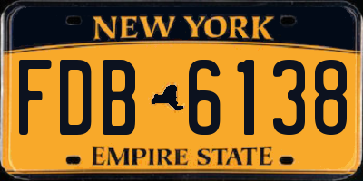 NY license plate FDB6138