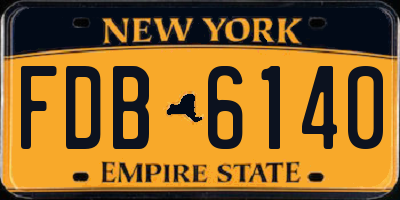 NY license plate FDB6140