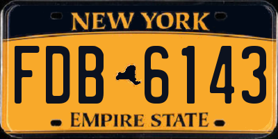 NY license plate FDB6143