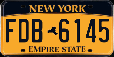 NY license plate FDB6145