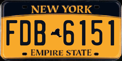 NY license plate FDB6151