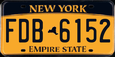 NY license plate FDB6152