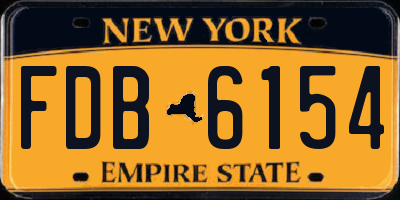 NY license plate FDB6154