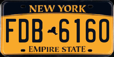 NY license plate FDB6160
