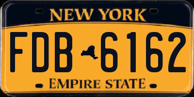 NY license plate FDB6162