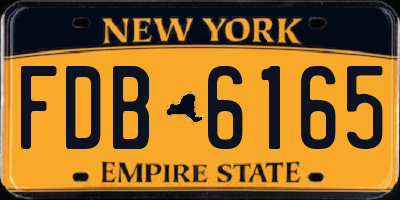 NY license plate FDB6165