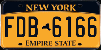 NY license plate FDB6166