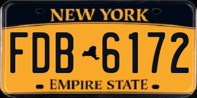 NY license plate FDB6172