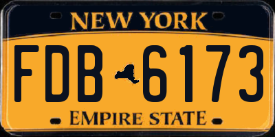 NY license plate FDB6173