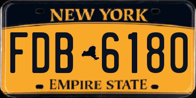 NY license plate FDB6180