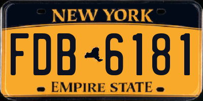 NY license plate FDB6181