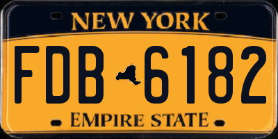 NY license plate FDB6182