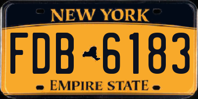 NY license plate FDB6183