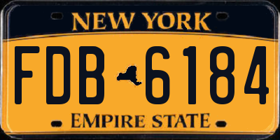 NY license plate FDB6184