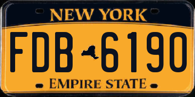 NY license plate FDB6190