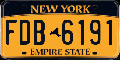 NY license plate FDB6191