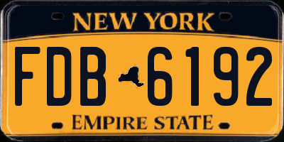 NY license plate FDB6192