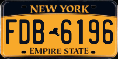NY license plate FDB6196
