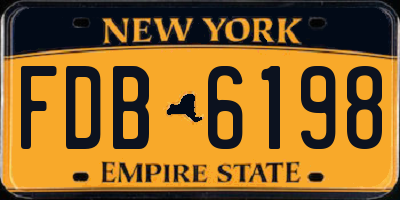 NY license plate FDB6198