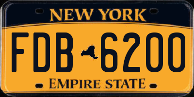 NY license plate FDB6200