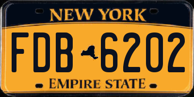 NY license plate FDB6202