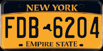 NY license plate FDB6204