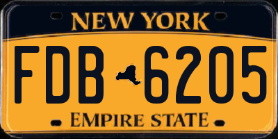 NY license plate FDB6205