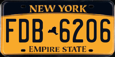 NY license plate FDB6206