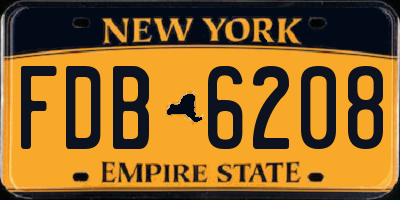 NY license plate FDB6208