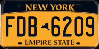 NY license plate FDB6209