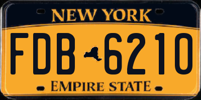 NY license plate FDB6210