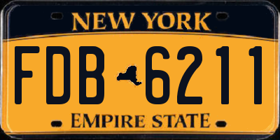 NY license plate FDB6211
