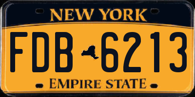 NY license plate FDB6213