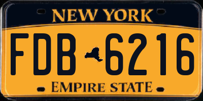 NY license plate FDB6216