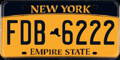 NY license plate FDB6222