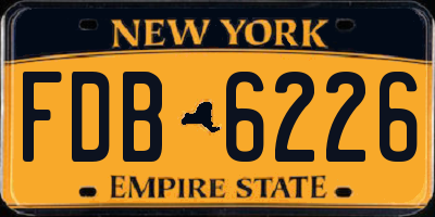 NY license plate FDB6226