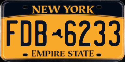 NY license plate FDB6233