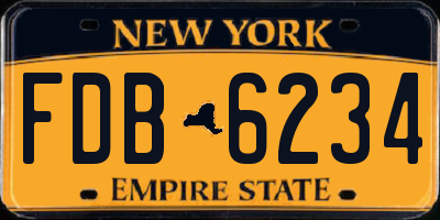 NY license plate FDB6234