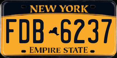 NY license plate FDB6237