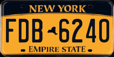 NY license plate FDB6240