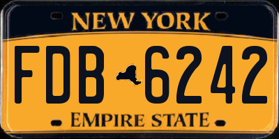 NY license plate FDB6242