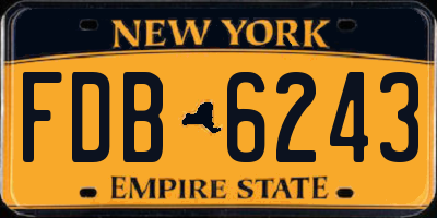 NY license plate FDB6243