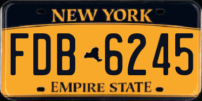NY license plate FDB6245