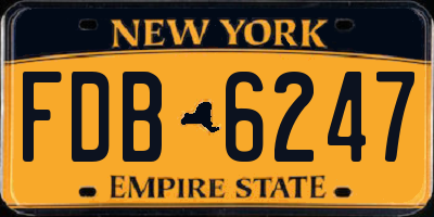NY license plate FDB6247