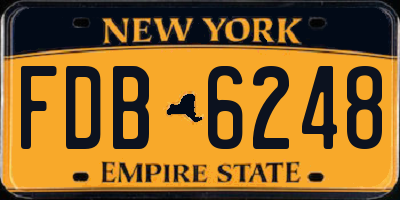 NY license plate FDB6248