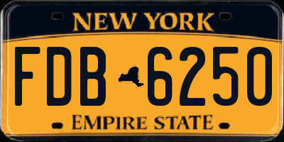 NY license plate FDB6250